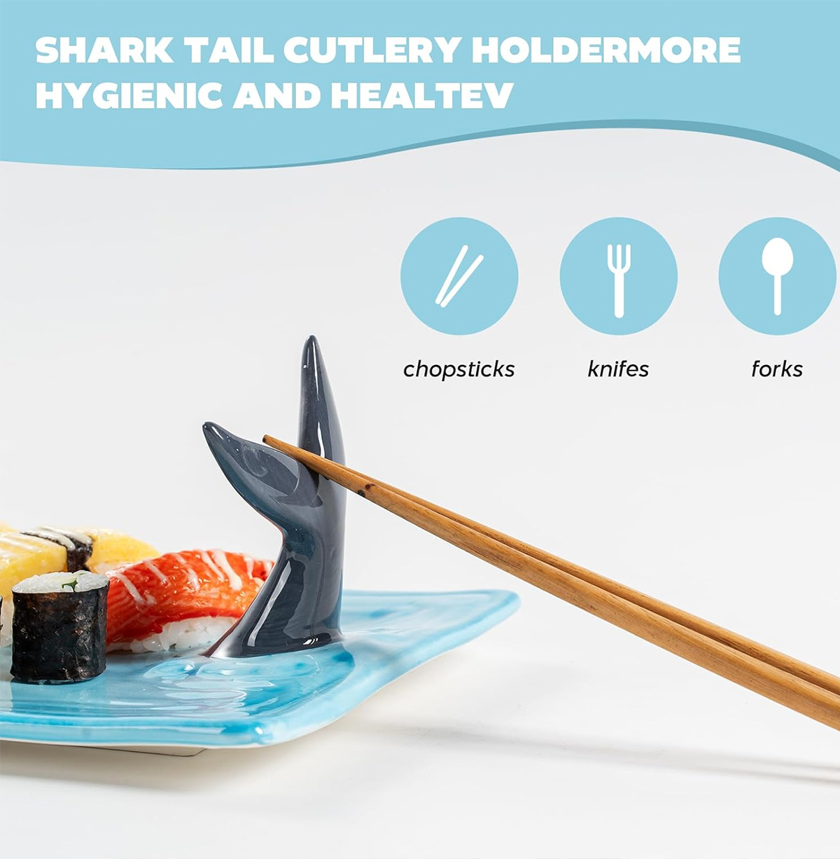 Prato de Sushi Tubarão (Shark) 3-em-1