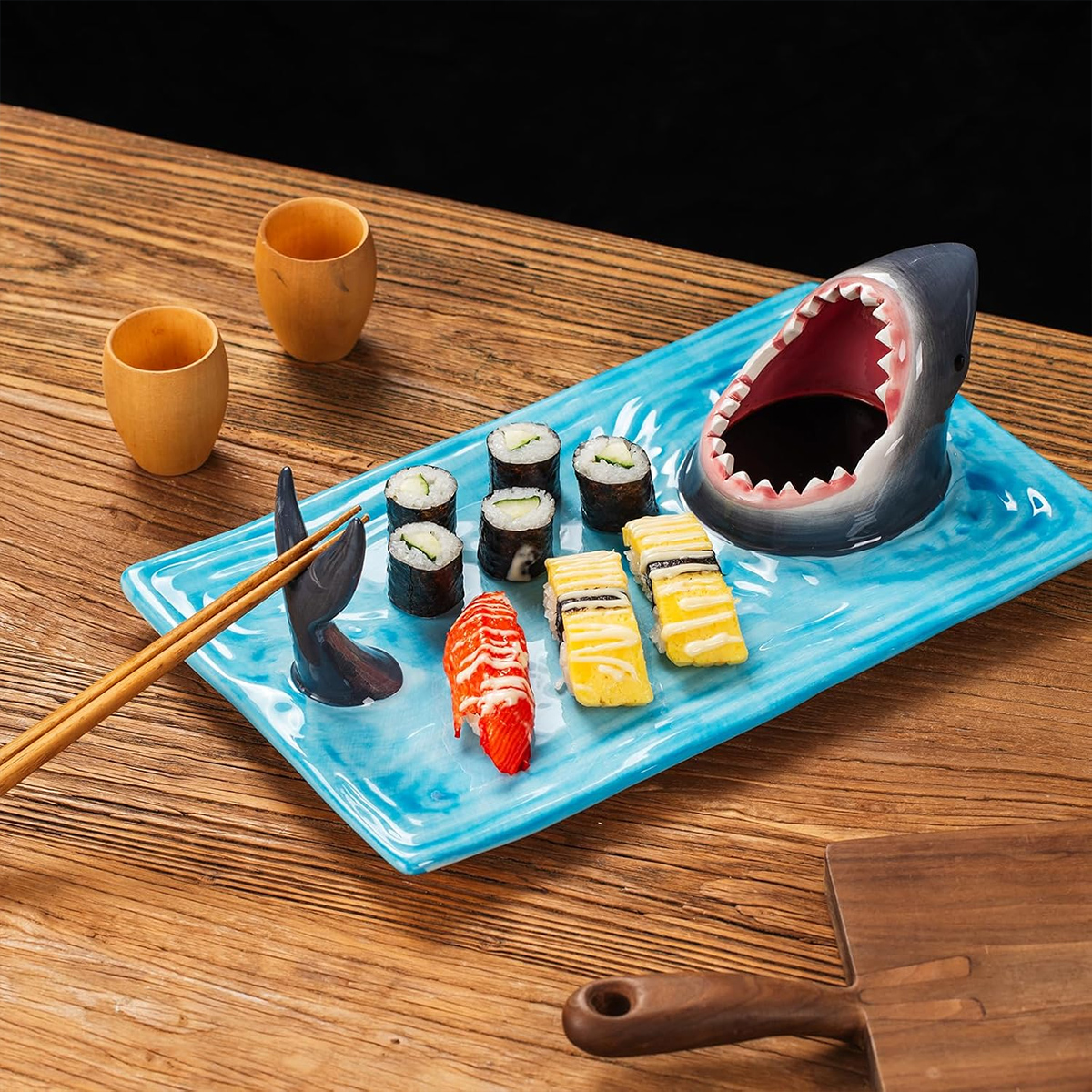 Prato de Sushi Tubarão (Shark) 3-em-1