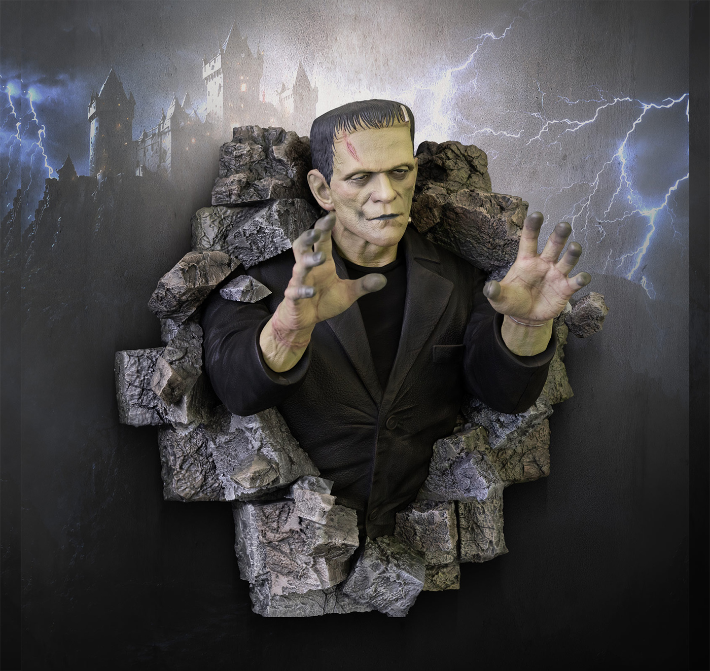 Escultura de Parede Frankenstein (Boris Karloff) em Tamanho Real