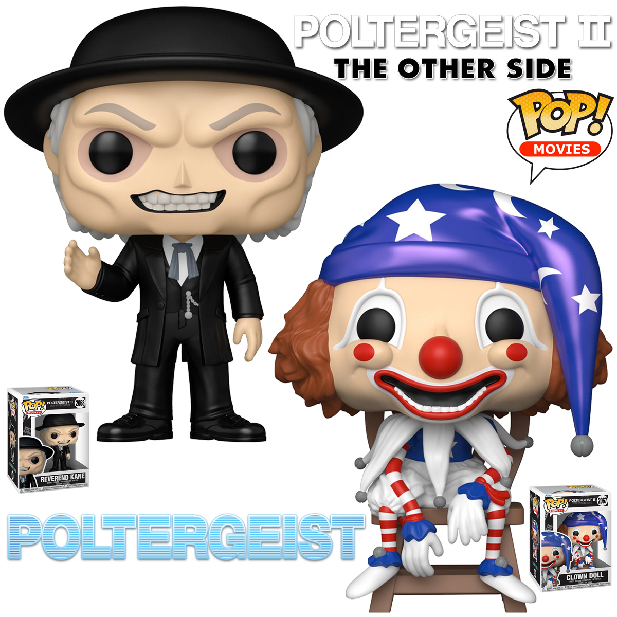 Bonecos Pop! Poltergeist: Palhaço e Reverendo Kane