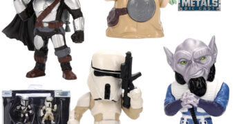 Mini-Figuras MetalFigs Star Wars: O Mandaloriano e Grogu de Metal Fundido