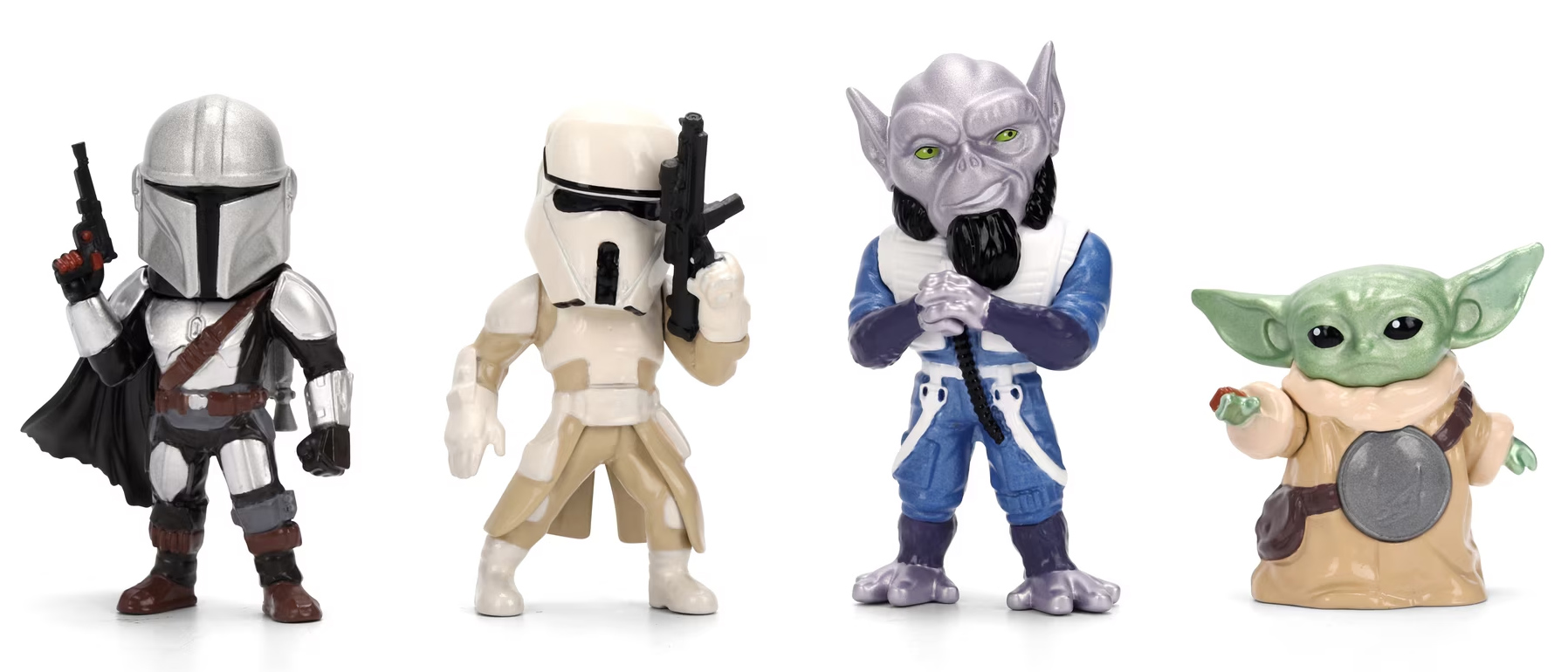 Mini-Figuras MetalFigs Star Wars: O Mandaloriano e Grogu de Metal Fundido