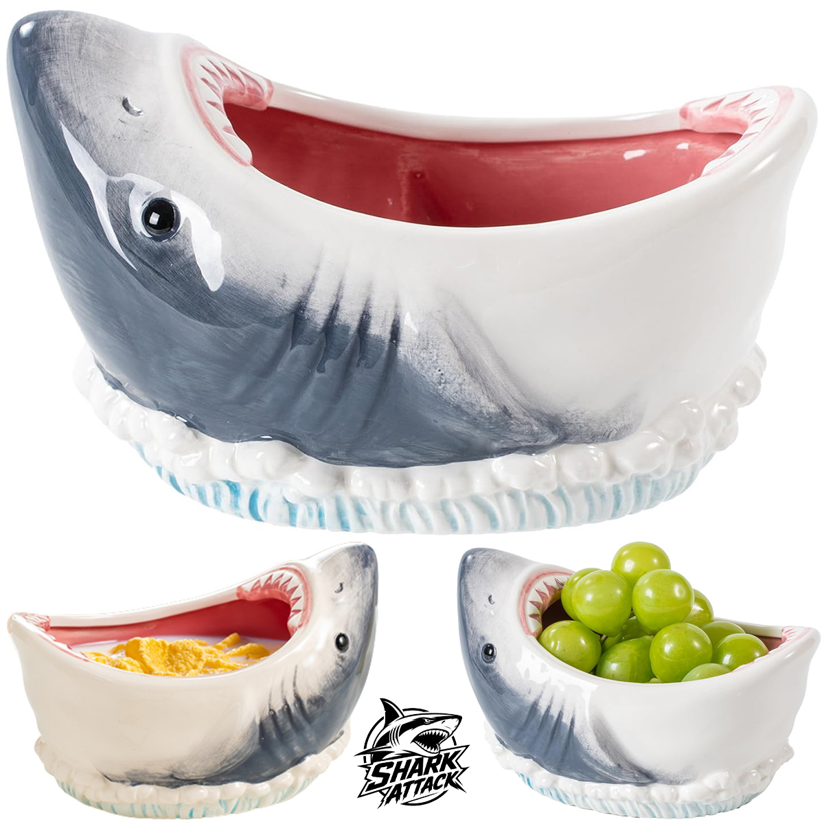 Tigela Tubarão Shark Attack 3D