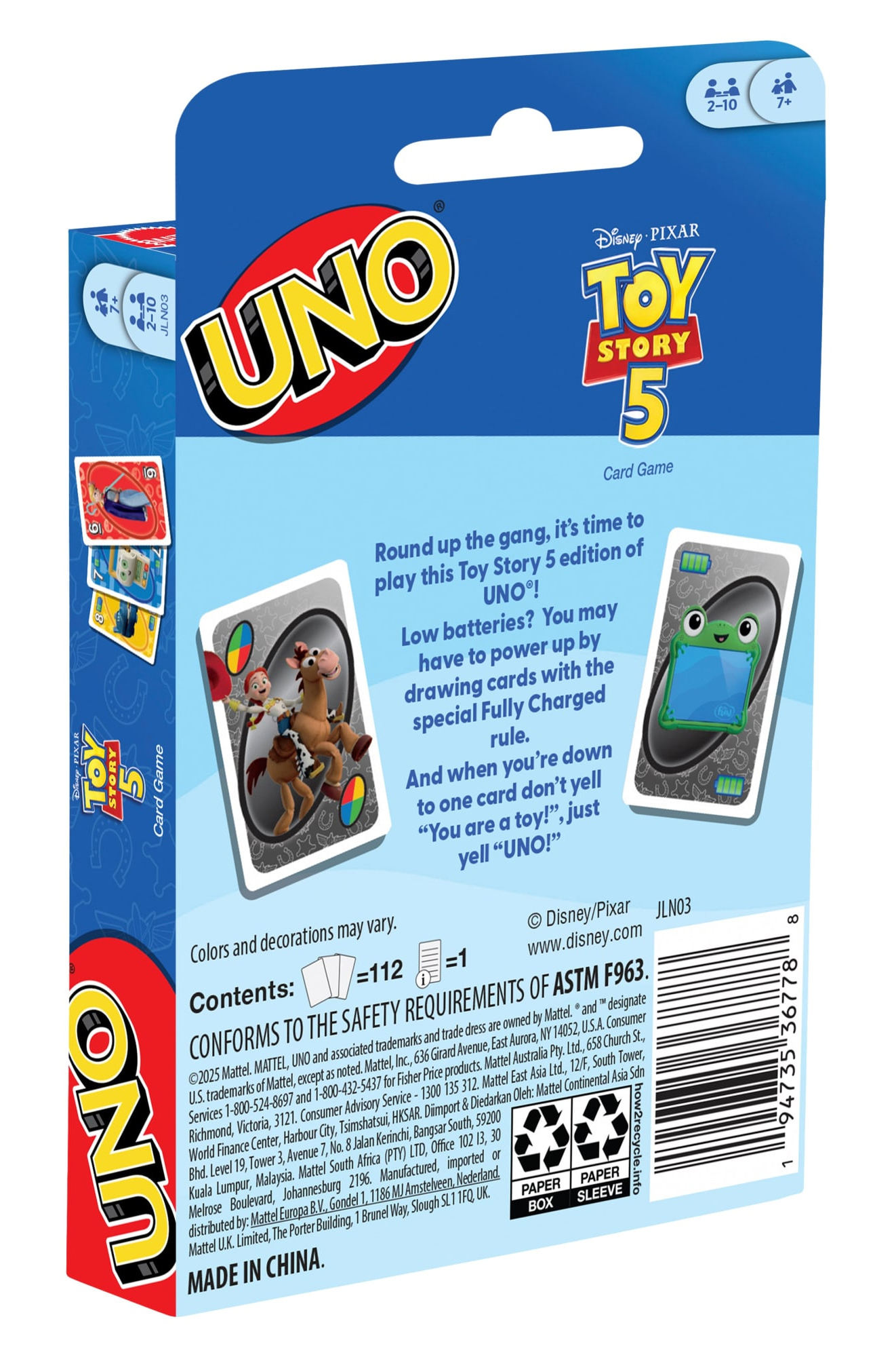 Jogo de Cartas UNO Toy Story 5