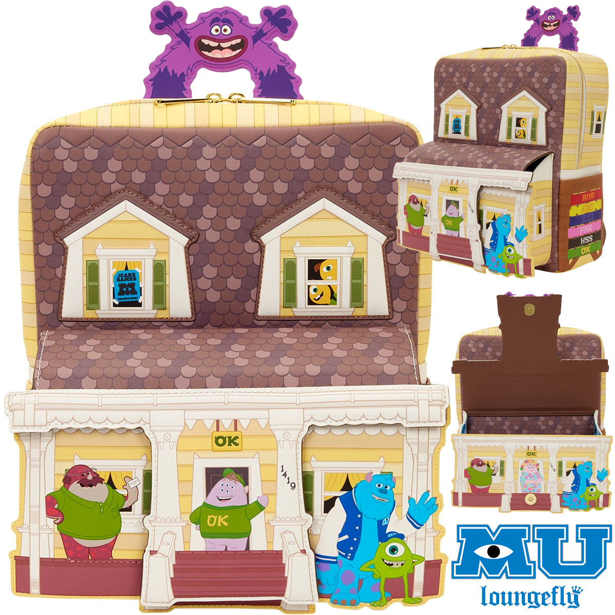 Mini-Mochila Universidade Monstros Casa da Fraternidade Oozma Kappa (Pixar)