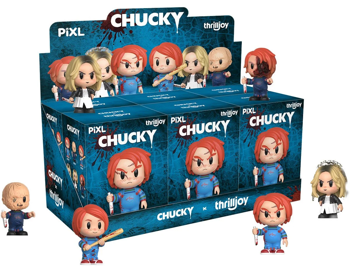 Mini-Figuras PIXL Chucky e sua Noiva Tiffany (Blind Box)