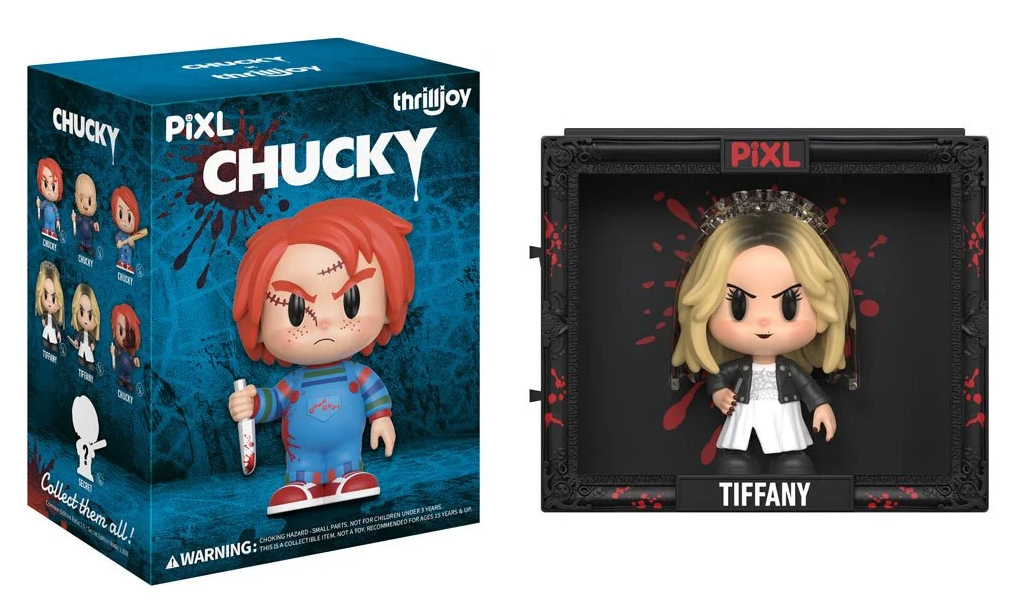 Mini-Figuras PIXL Chucky e sua Noiva Tiffany (Blind Box)