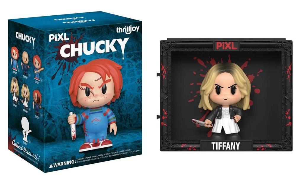 Mini-Figuras PIXL Chucky e sua Noiva Tiffany (Blind Box)