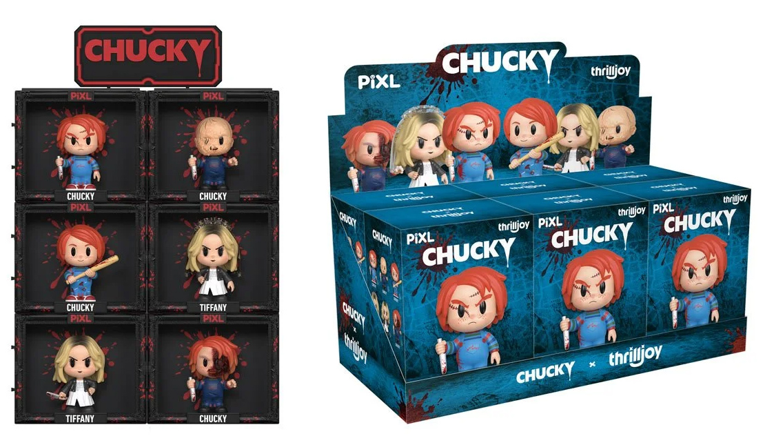 Mini-Figuras PIXL Chucky e sua Noiva Tiffany (Blind Box)