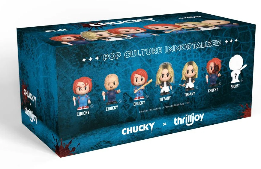 Mini-Figuras PIXL Chucky e sua Noiva Tiffany (Blind Box)