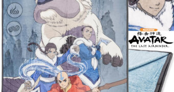 Cobertor de Lance Equipe Avatar com Aang, Katara, Sokka e Appa