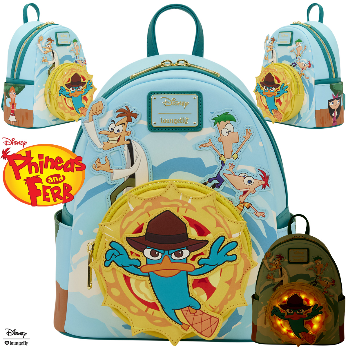 Mini-Mochila Iluminada Phineas & Ferb