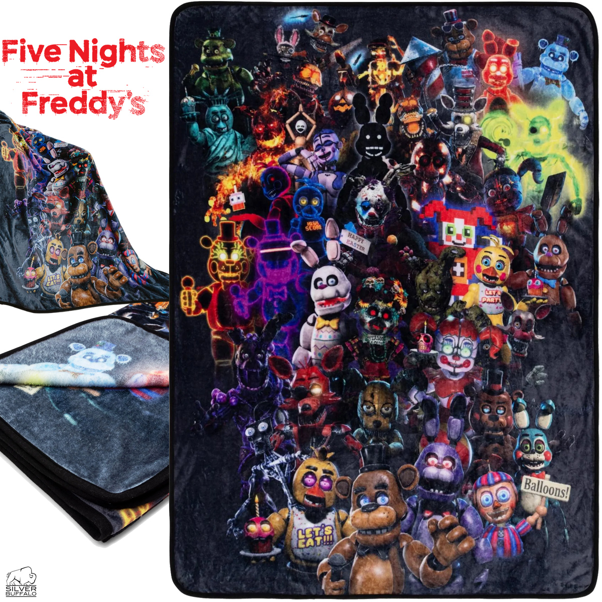 Cobertor de Lance com o Elenco de Five Nights at Freddy’s