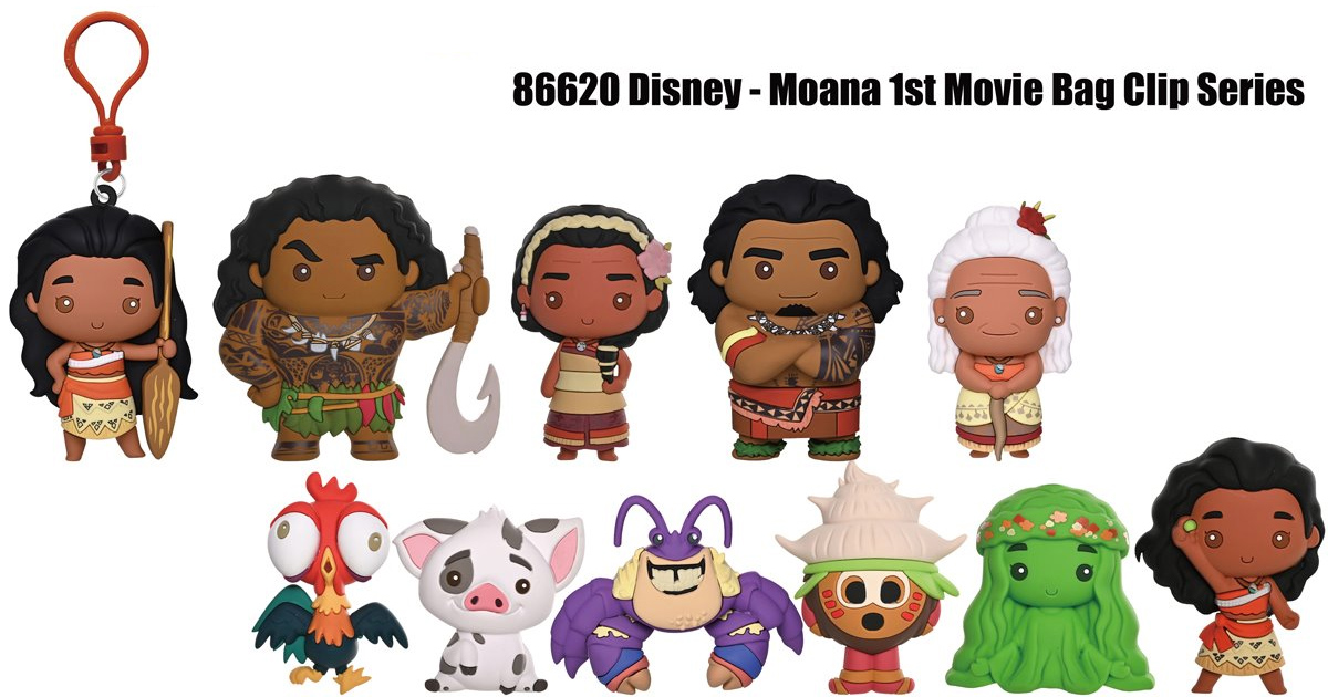 Chaveiros Moana (2016) 3D Figural Bag Clips