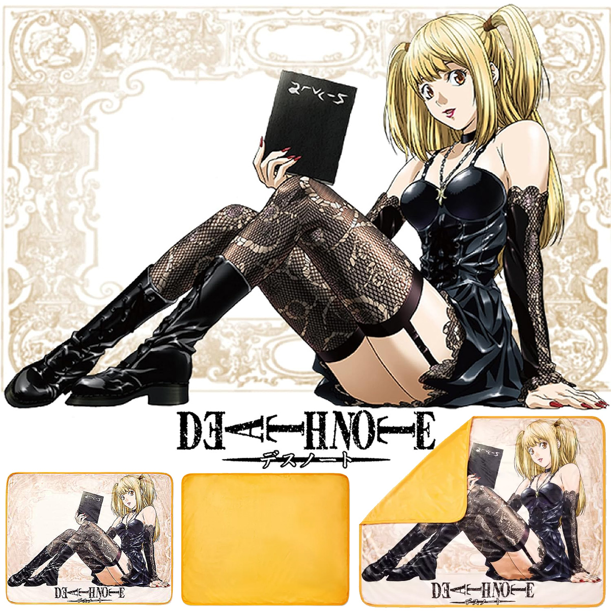 Cobertor de Lance Misa Amane com o Death Note