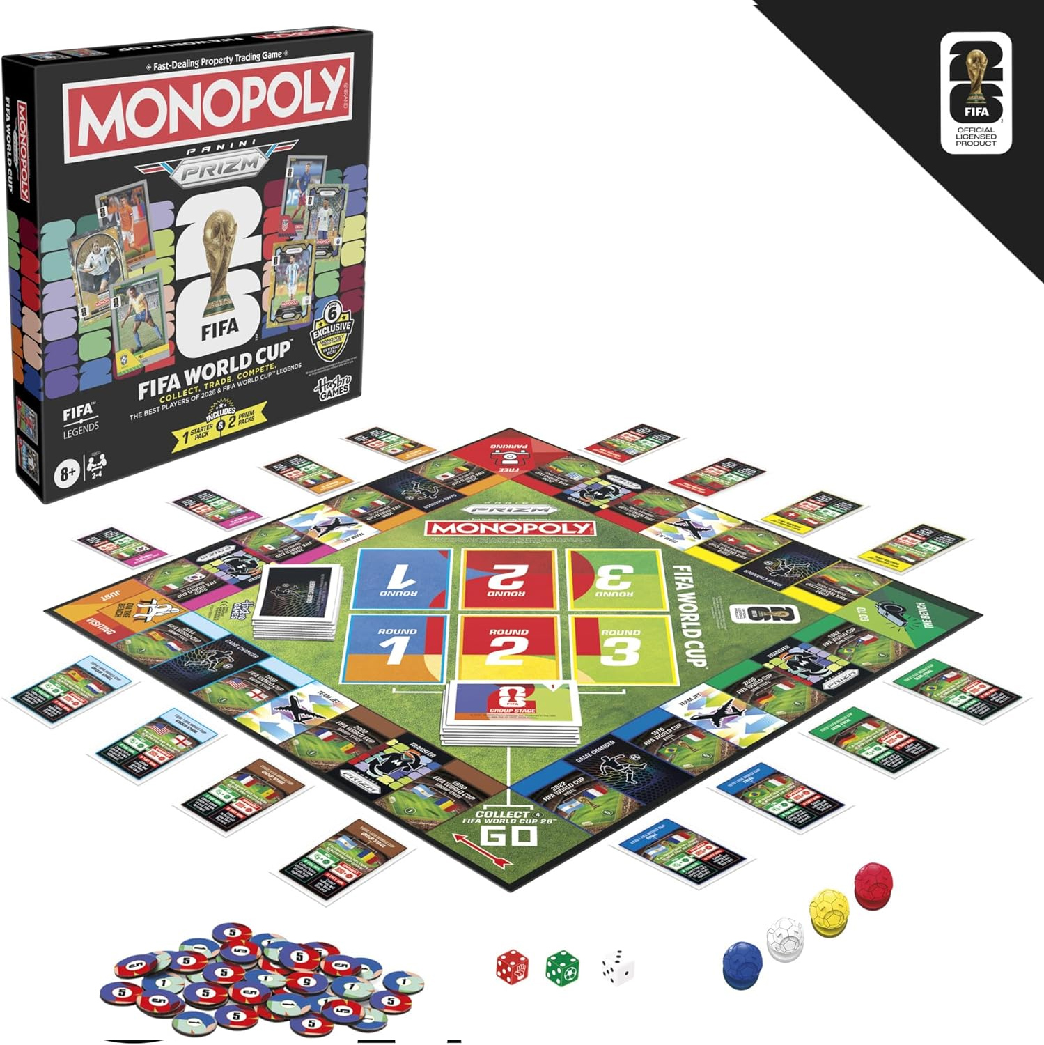 Jogo Monopoly FIFA Copa do Mundo 2026 com Cartas da Panini
