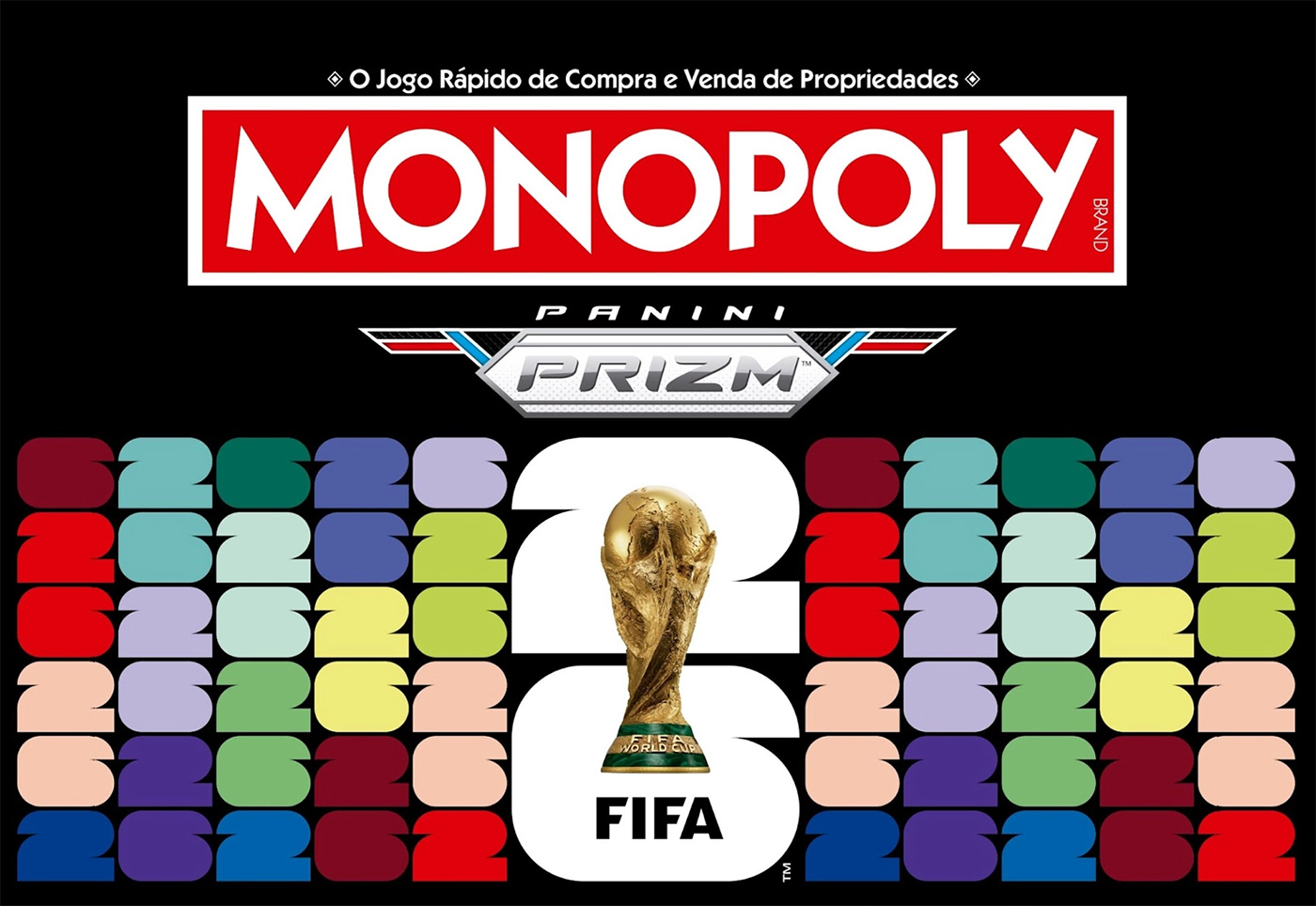 Jogo Monopoly FIFA Copa do Mundo 2026 com Cartas da Panini
