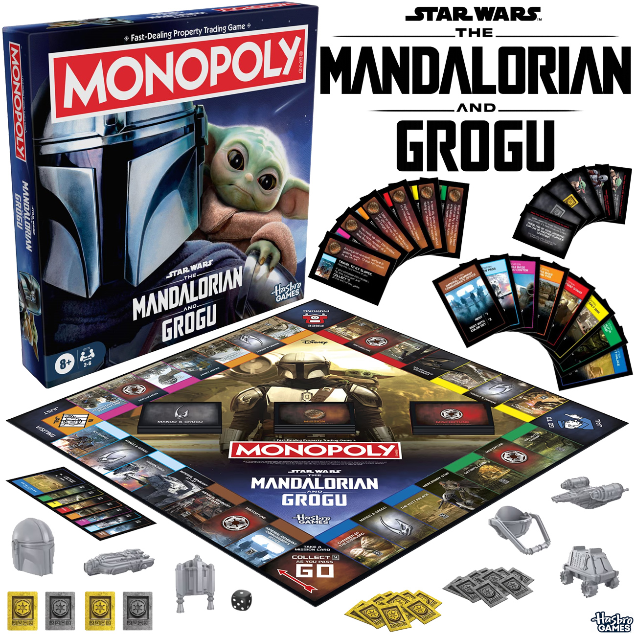 Jogo Monopoly Star Wars do Filme O Mandaloriano e Grogu