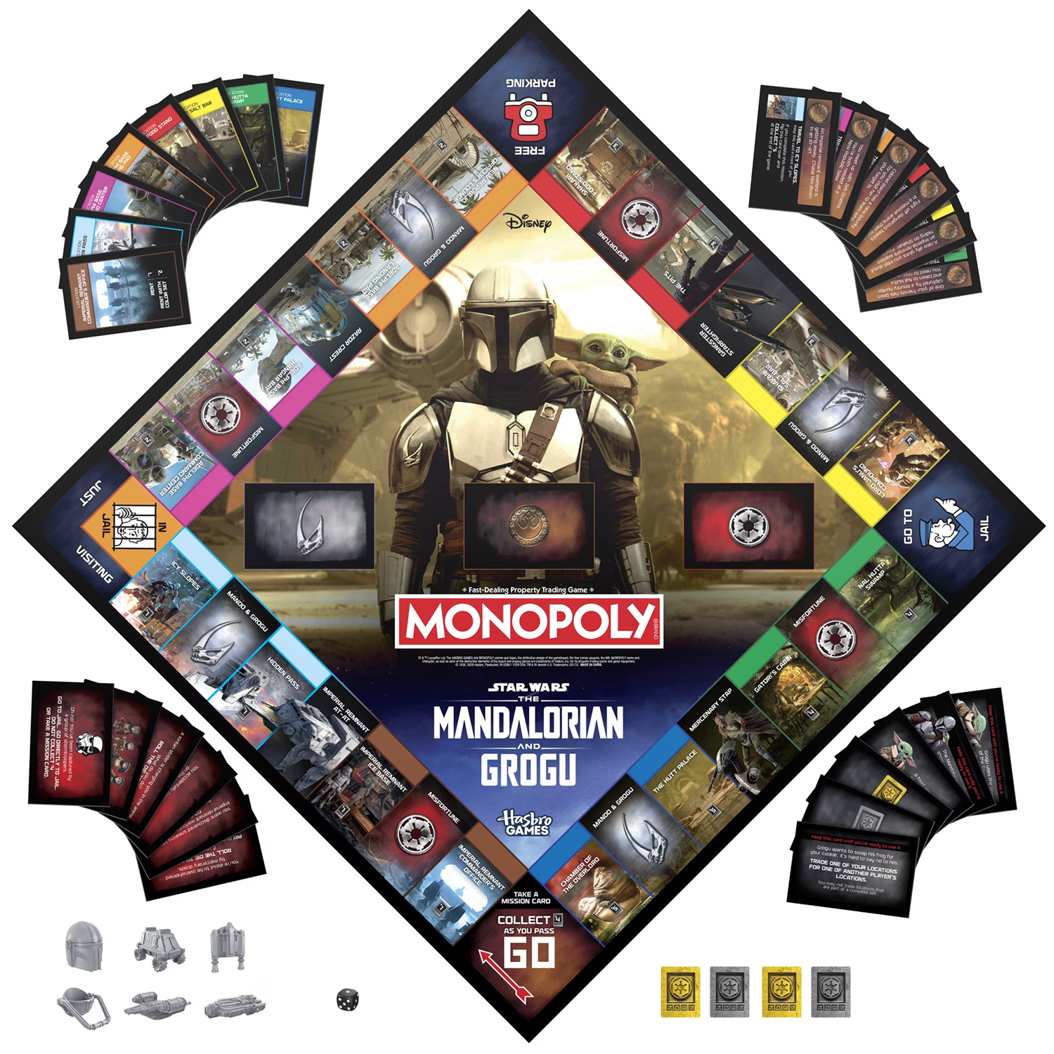 Jogo Monopoly Star Wars do Filme O Mandaloriano e Grogu