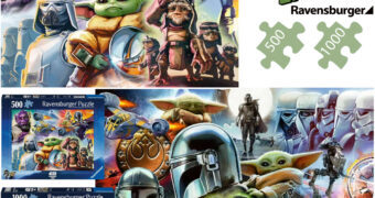 Quebra-Cabeças Star Wars O Mandaloriano e Grogu com 500 e 1.000 peças (Ravensburger)