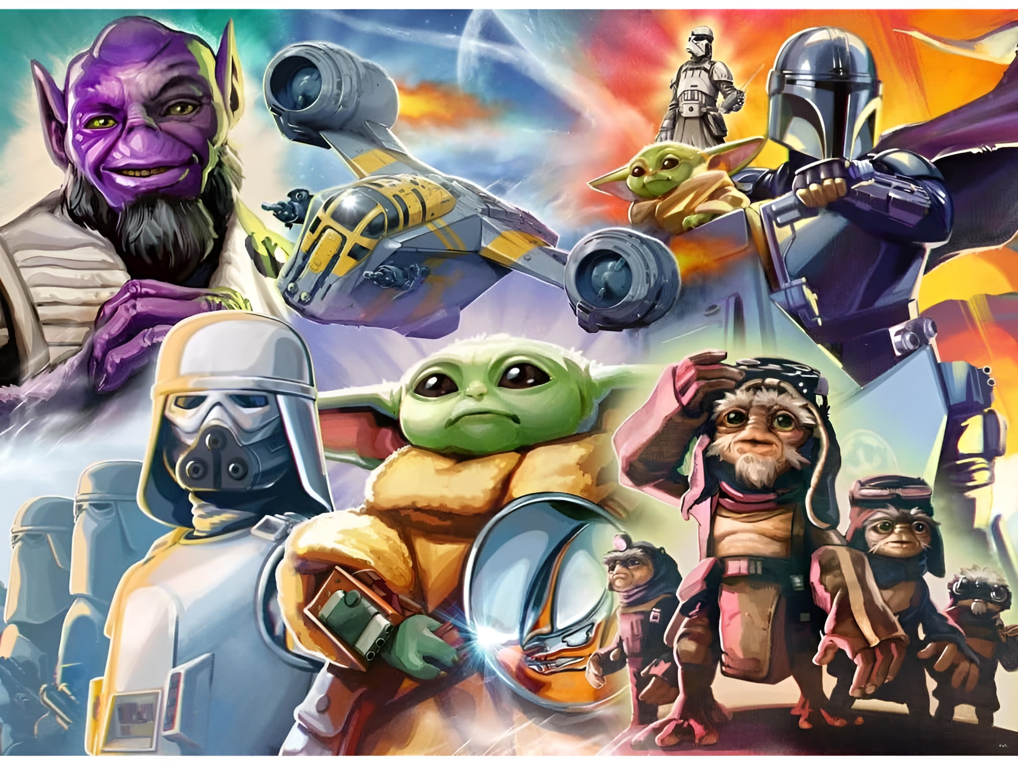 Quebra-Cabeças Star Wars do Filme O Mandaloriano e Grogu com 500 e 1.000 peças (Ravensburger)