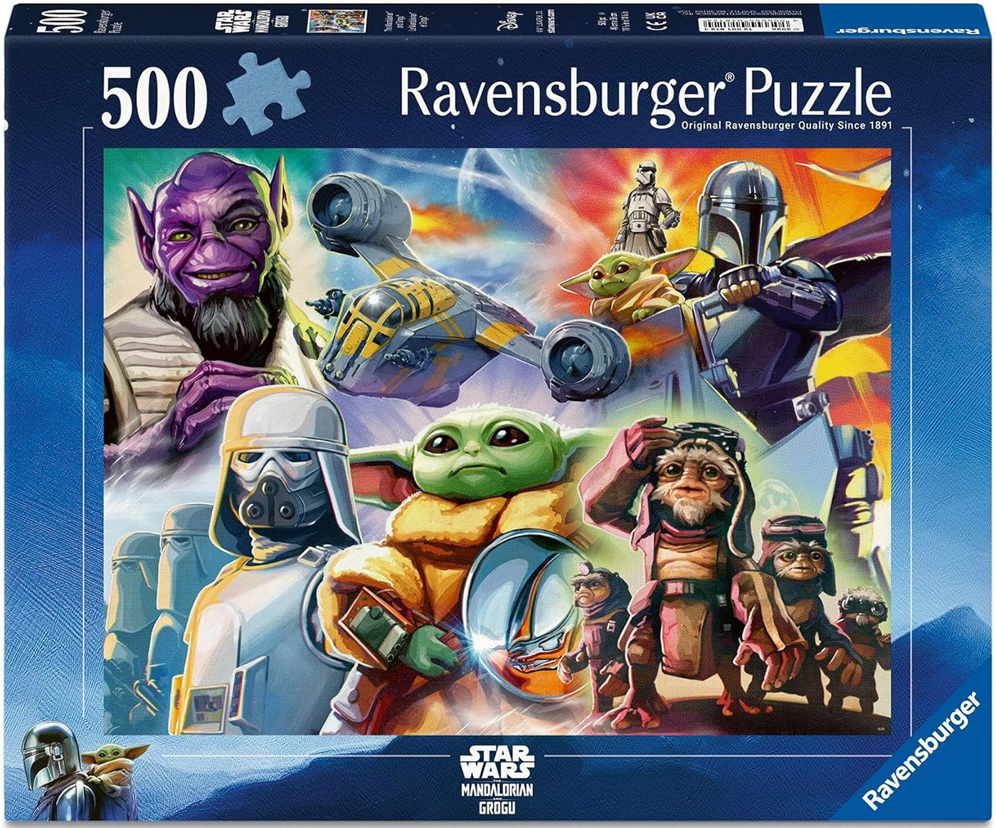 Quebra-Cabeças Star Wars do Filme O Mandaloriano e Grogu com 500 e 1.000 peças (Ravensburger)