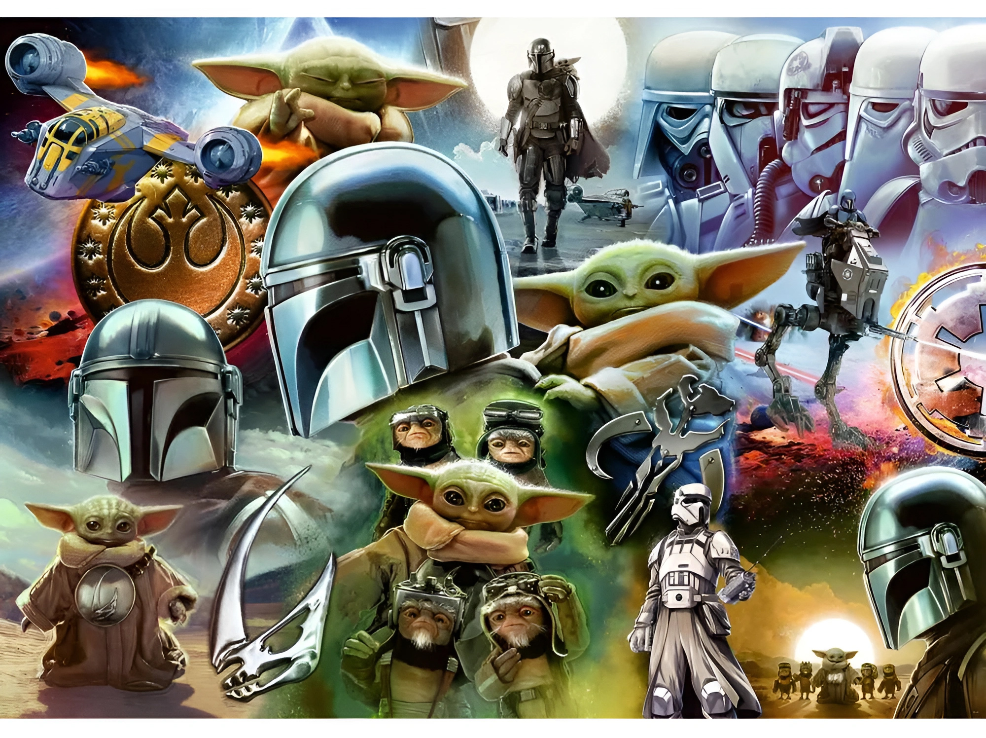 Quebra-Cabeças Star Wars do Filme O Mandaloriano e Grogu com 500 e 1.000 peças (Ravensburger)