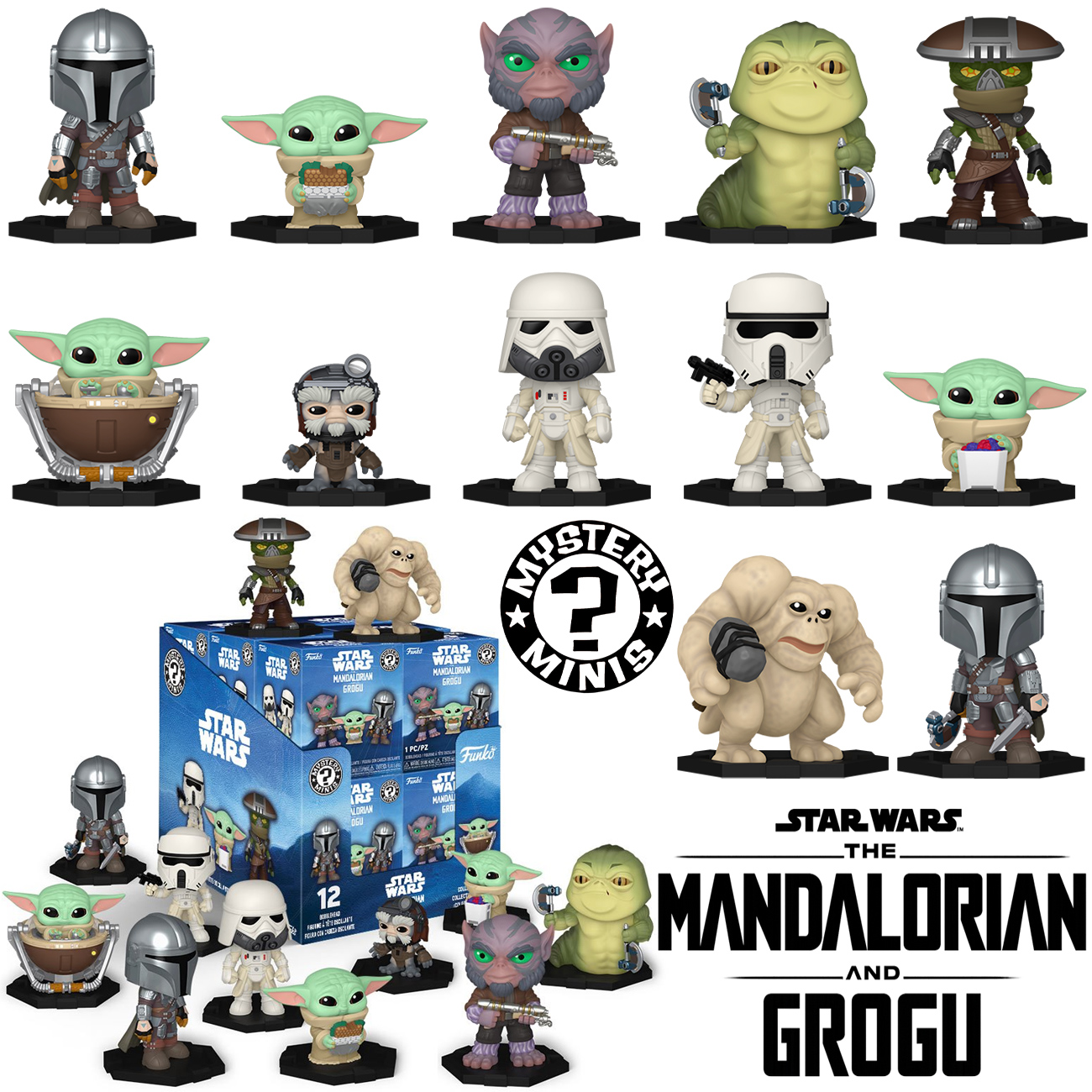 Mini-Figuras Star Wars Mystery Minis do Filme O Mandaloriano e Grogu (Blind-Box)