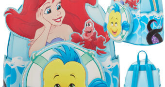 Mini-Mochila A Pequena Sereia com Ariel, Sebastião e Linguado
