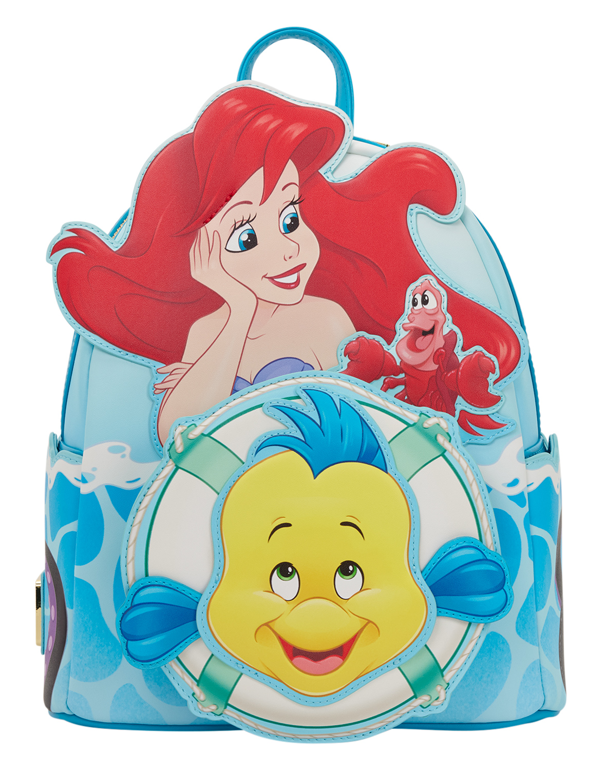 Mini-Mochila A Pequena Sereia com Ariel, Sebastião e Linguado