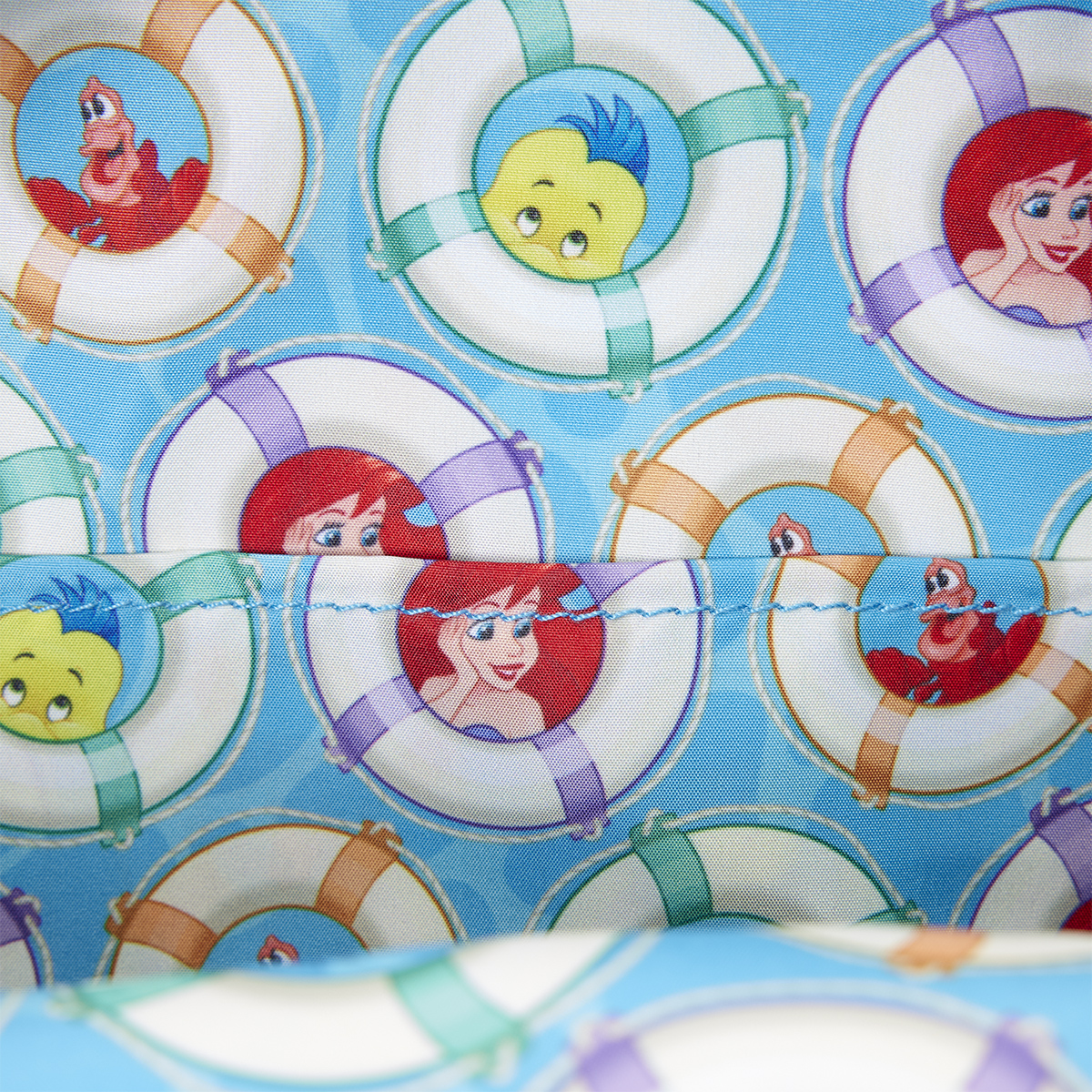 Mini-Mochila A Pequena Sereia com Ariel, Sebastião e Linguado