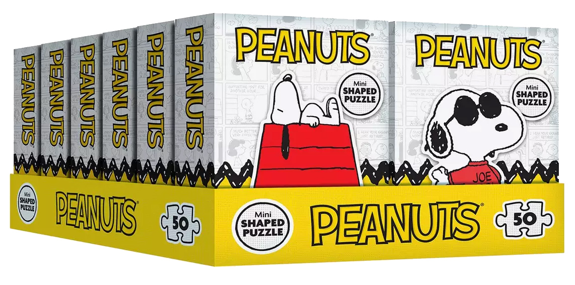 Mini Quebra-Cabeças Peanuts Snoopy Blind Box com 50 peças