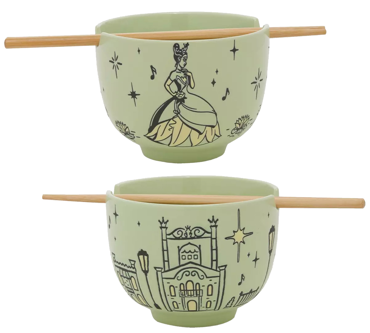 Tigelas de Ramen Princesas Disney: Cinderella, Tiana e Belle
