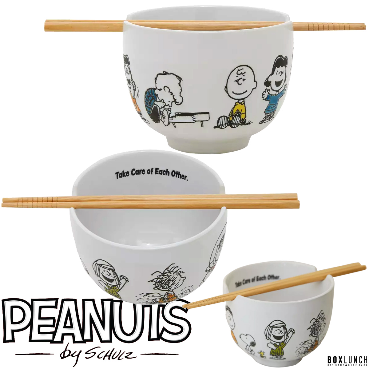 Tigela de Ramen Peanuts “Take Care of Each Other” (Cuidem Uns dos Outros)