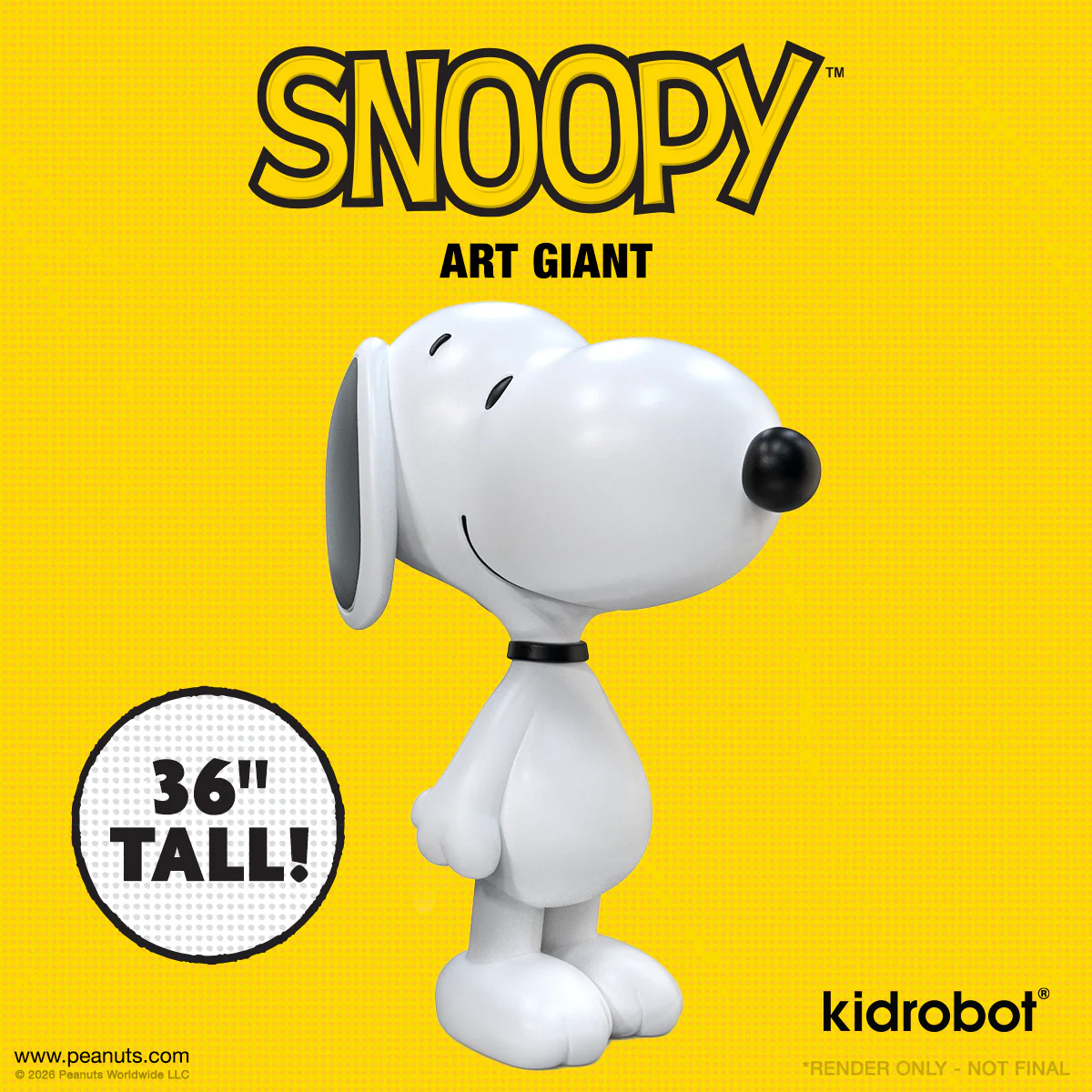 Boneco Gigante Snoopy Art Giant com 91 cm de Altura (Kidrobot)