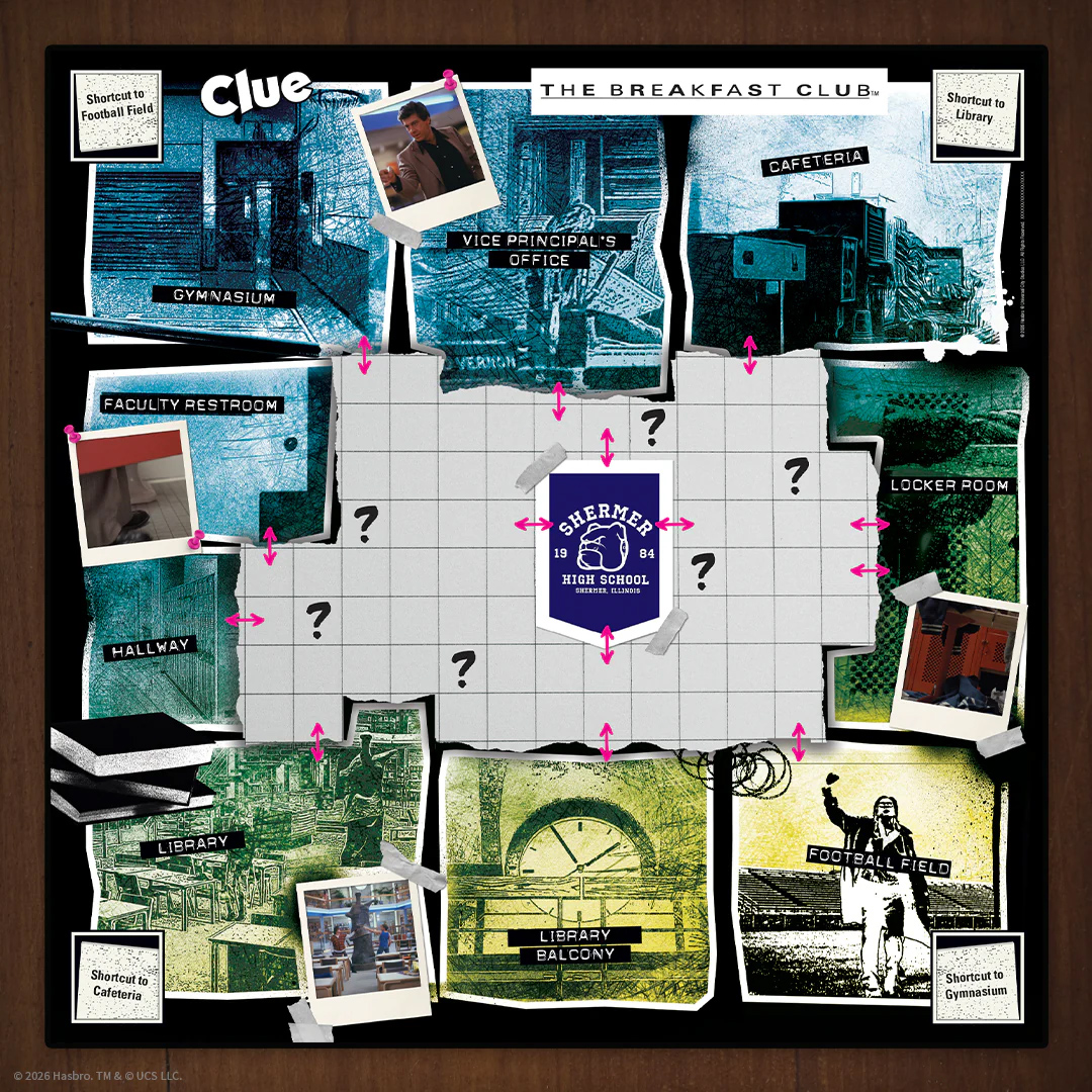 Jogo de Tabuleiro Detetive (Clue) Clube dos Cinco (The Breakfast Club) de John Hughes