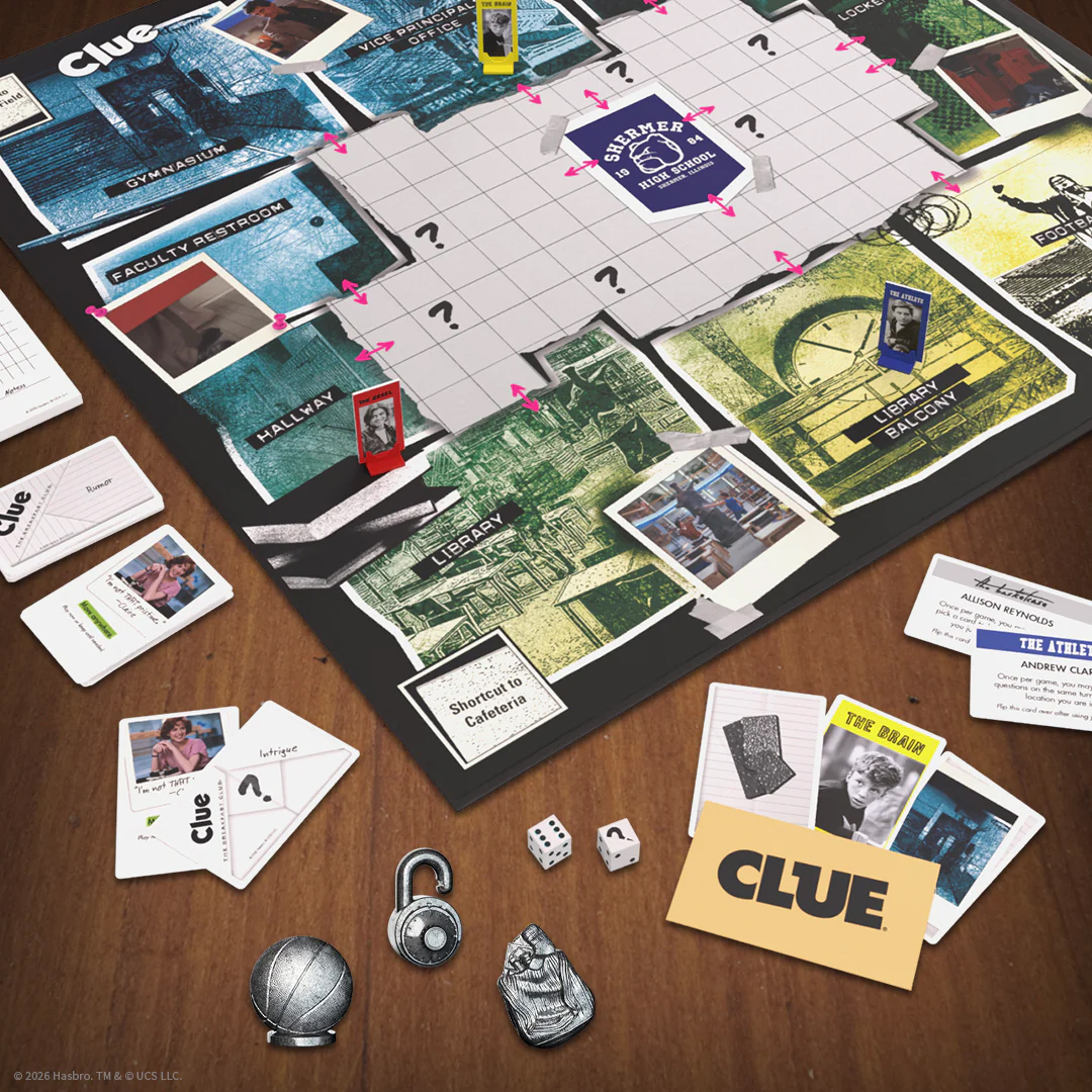Jogo de Tabuleiro Detetive (Clue) Clube dos Cinco (The Breakfast Club) de John Hughes