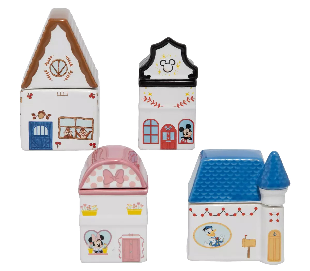 Conjunto de Potes de Especiarias Disney com as Casa do Mickey e Amigos
