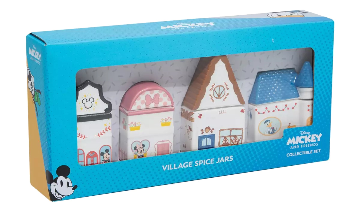 Conjunto de Potes de Especiarias Disney com as Casa do Mickey e Amigos