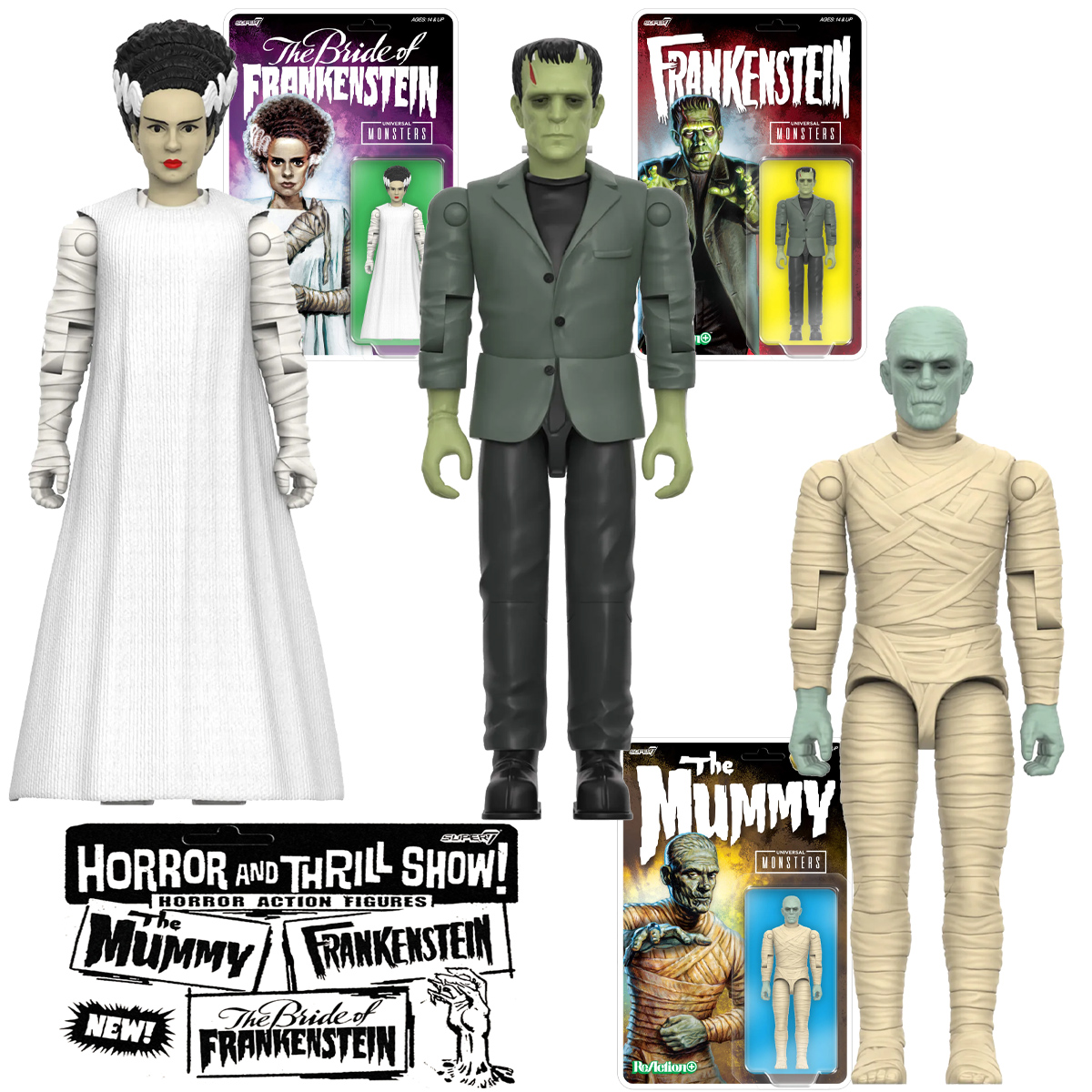 Action Figures Monstros da Universal ReAction+