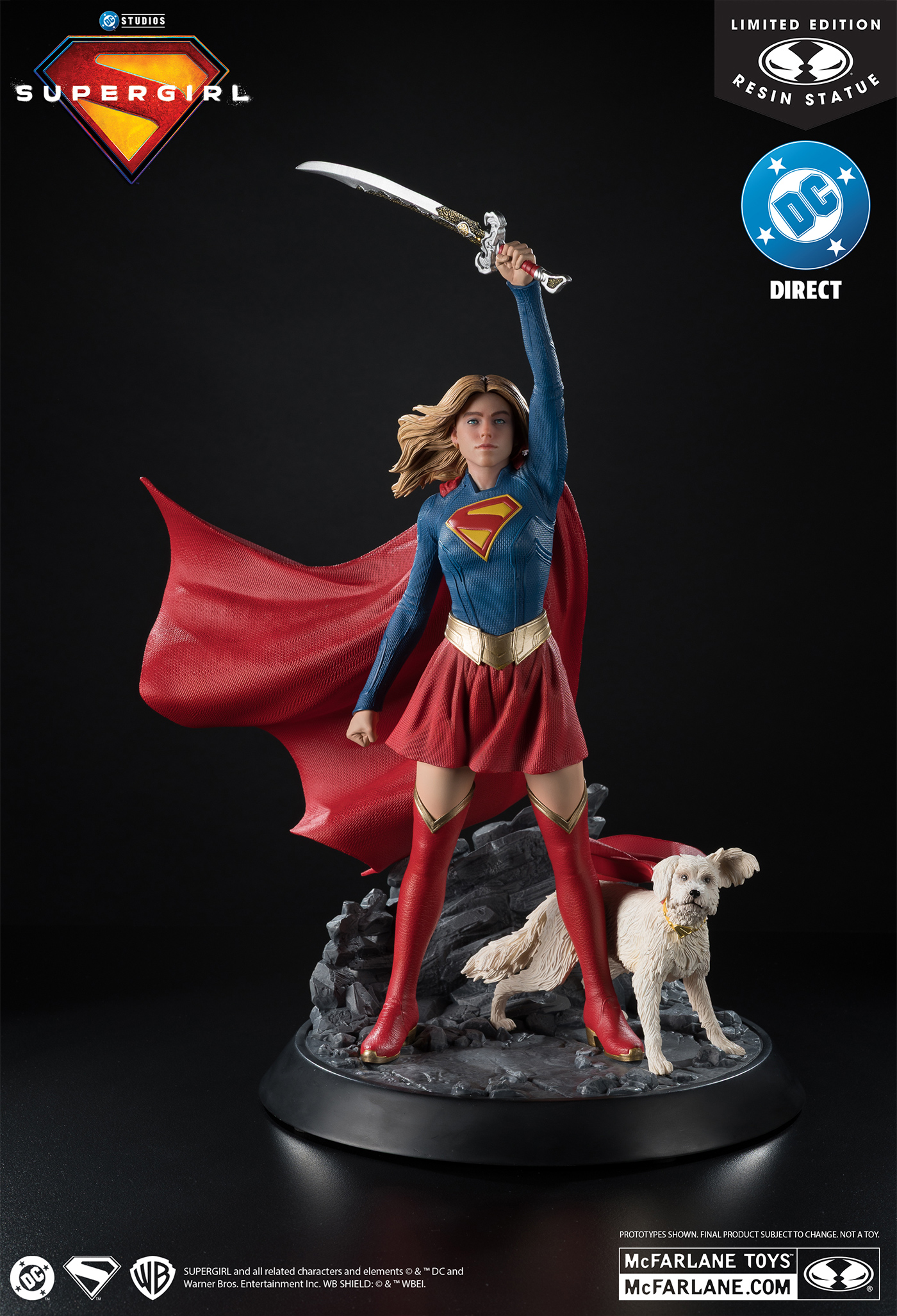 Estátua DC Direct Supergirl (Milly Alcock) e Supercão Krypto em Escala 1:6