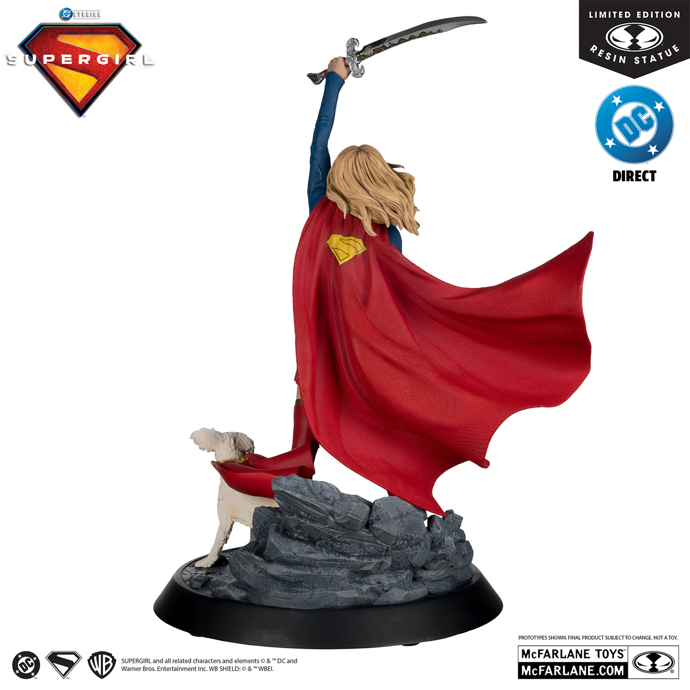 Estátua DC Direct Supergirl (Milly Alcock) e Supercão Krypto em Escala 1:6