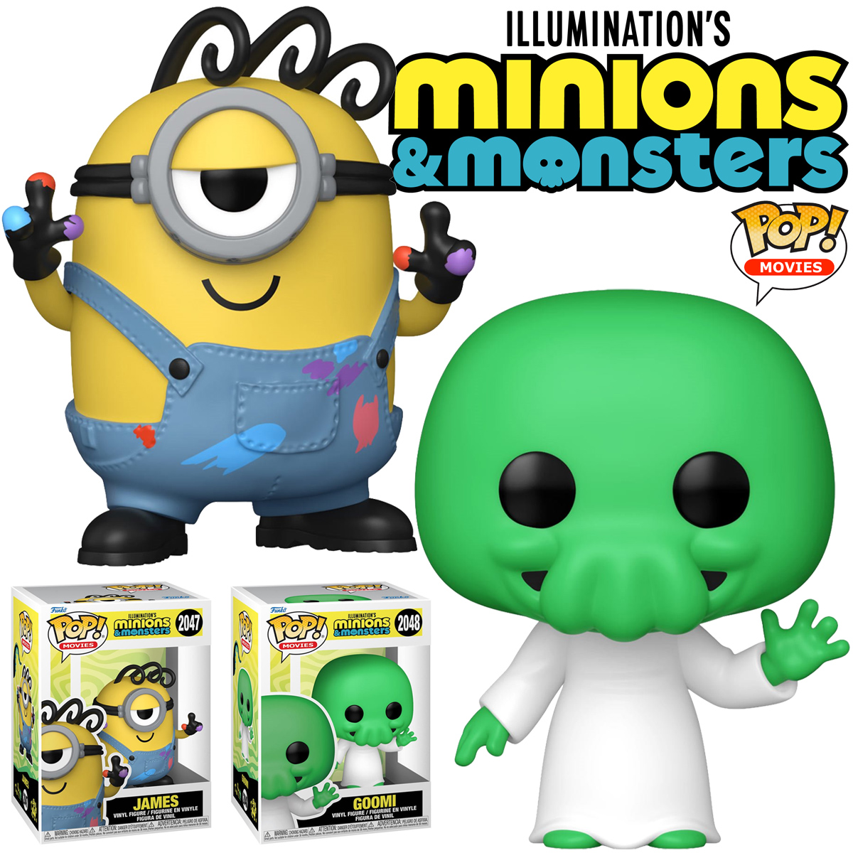 Bonecos Pop! do Filme Minions & Monstros: James e Goomi