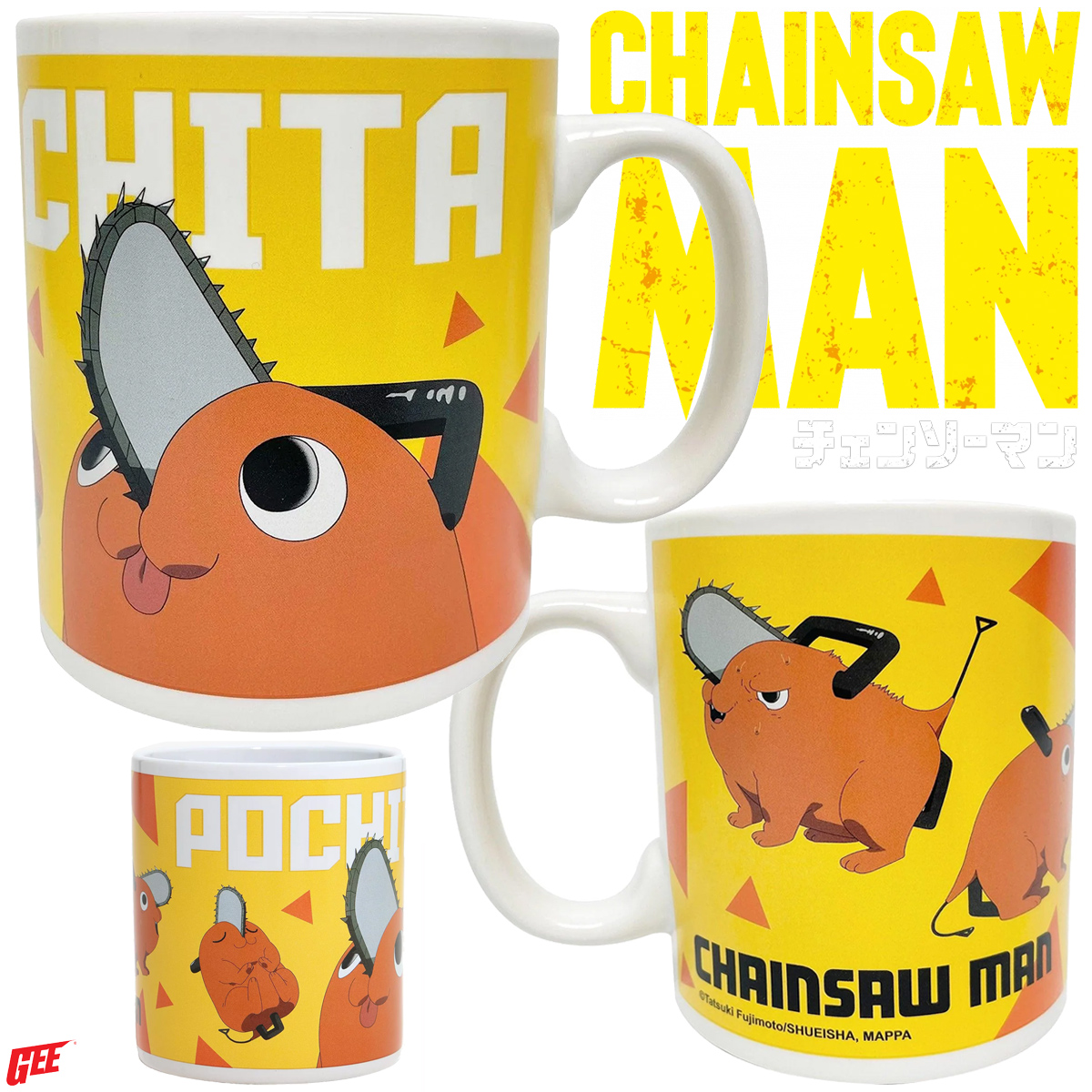 Caneca Pochita, o Demônio da Motosserra do Anime Chainsaw Man de Tatsuki Fujimoto