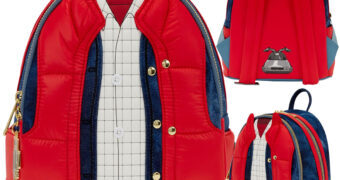 Mini-Mochila Marty McFly Colete Acolchoado Vermelho de De Volta para o Futuro