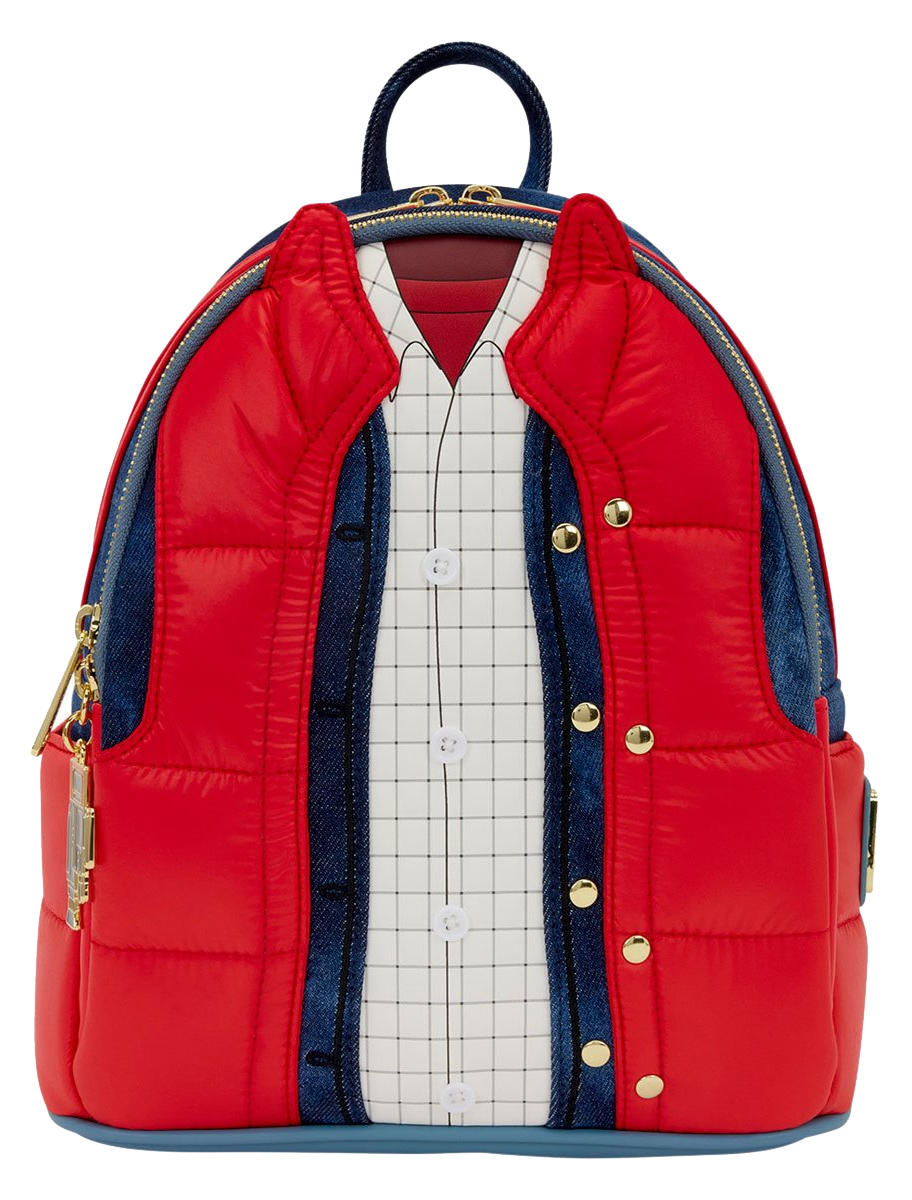 Mini-Mochila Marty McFly Colete Acolchoado Vermelho de De Volta para o Futuro