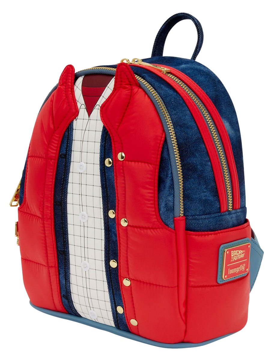 Mini-Mochila Marty McFly Colete Acolchoado Vermelho de De Volta para o Futuro