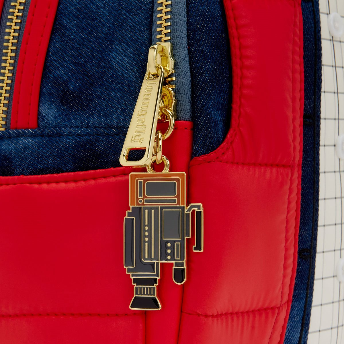 Mini-Mochila Marty McFly Colete Acolchoado Vermelho de De Volta para o Futuro