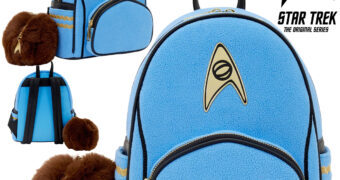 Mini-Mochila Spock Cosplay com Uniforme Azul da Frota Estelar (Star Trek TOS)