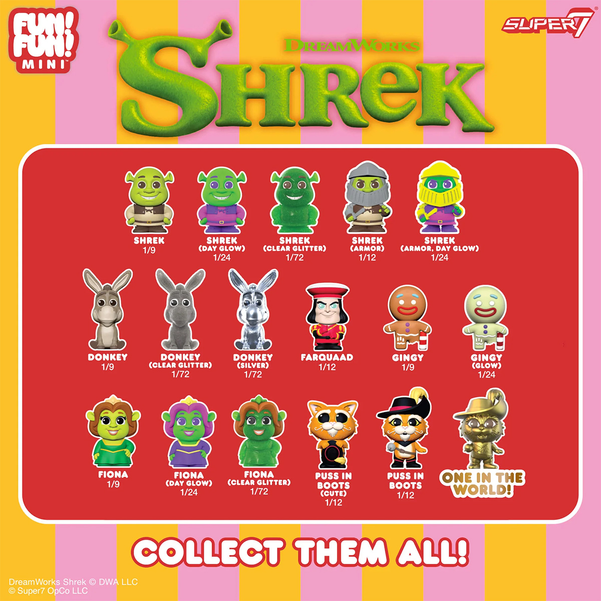 Shrek FUN! FUN! MINI com 16 Mini-Figuras de Vinil (Blind Box)